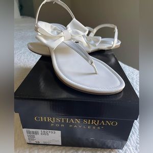 Christian Siriano White Sandals with bow